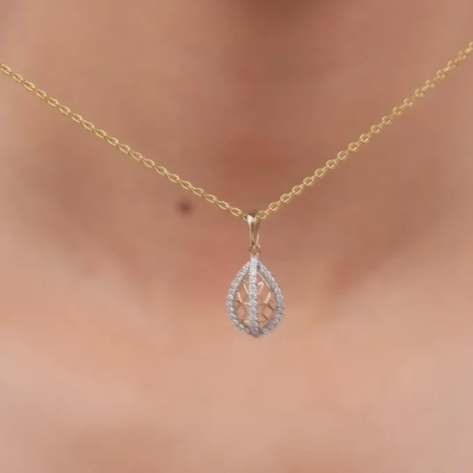 Gold Solene Tear Lab Grown Diamond Pendant
