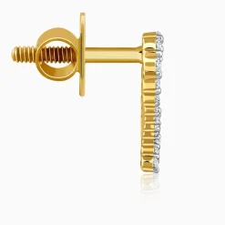Gold Sparkle Heart Lab Grown Diamond Earrings