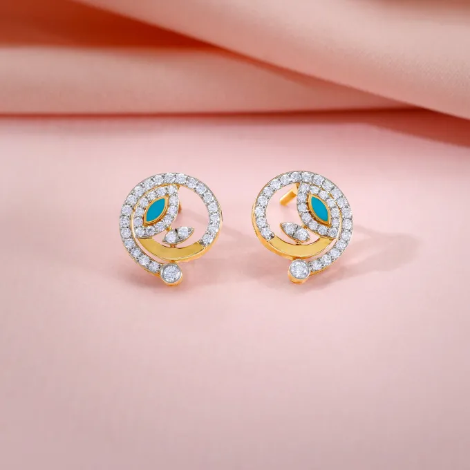 Gold Sparkling Netra Lab Grown Diamond Studs