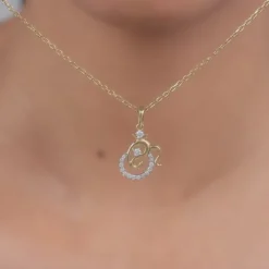 Gold Spiritual Ganesha Lab Grown Diamond Pendant