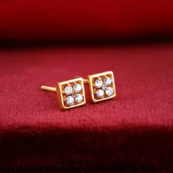 Gold Square Lab Grown Diamond Studs
