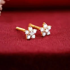 Gold Star Lab Grown Diamond Earrings