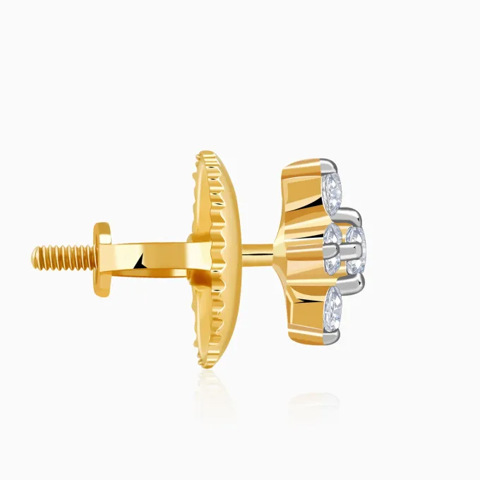 Gold Star Lab Grown Diamond Earrings