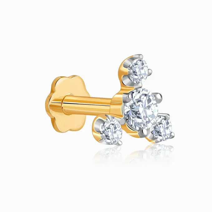 Gold Starlit Lab Grown Diamond Nosepin