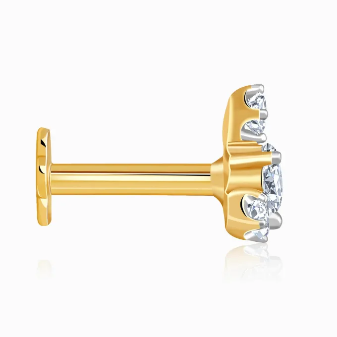 Gold Starlit Lab Grown Diamond Nosepin
