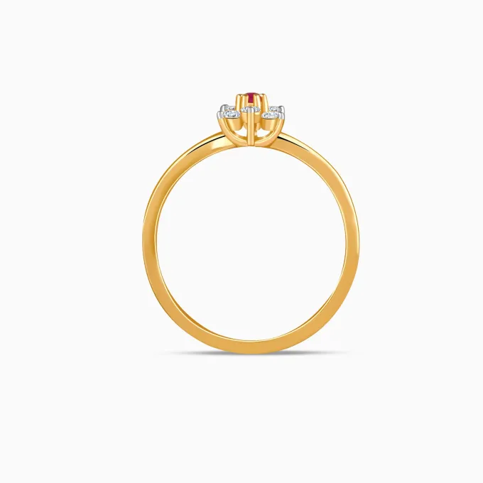 Gold Stellar Swirl Lab Grown Diamond Ring