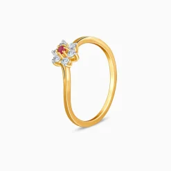 Gold Stellar Swirl Lab Grown Diamond Ring