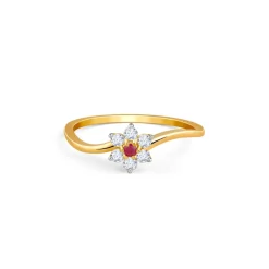 Gold Stellar Swirl Lab Grown Diamond Ring
