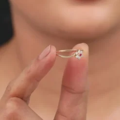 Gold Stellar Swirl Lab Grown Diamond Ring