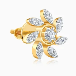 Gold Sunlit Petals Lab Grown Diamond Earrings