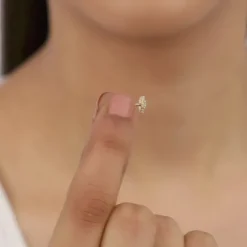 Gold Supernova Diamond Nose Pin