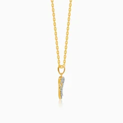 Gold Swaying Heart Lab Grown Diamond Pendant