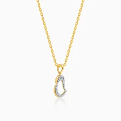 Gold Swaying Heart Lab Grown Diamond Pendant