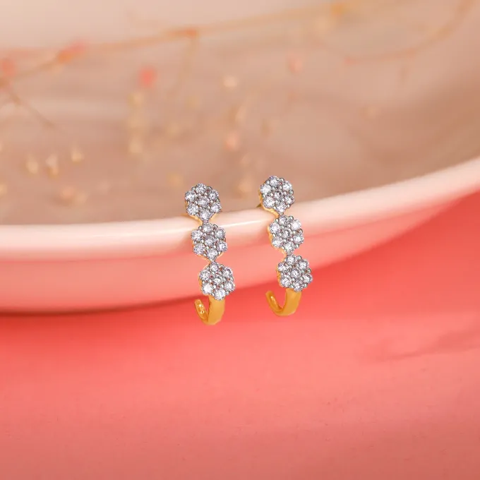 Gold Sweet Alyssum Diamond Earrings