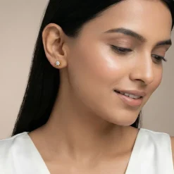 Gold Sweet Flower Lab Grown Diamond Earrings