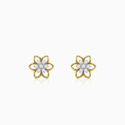 Gold Sweet Flower Lab Grown Diamond Earrings
