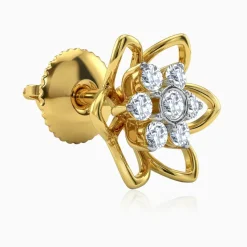 Gold Sweet Flower Lab Grown Diamond Earrings