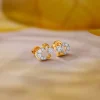 Gold Sweetheart Lab Grown Diamond Earrings