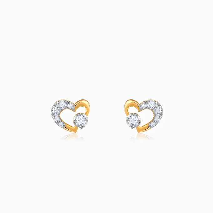 Gold Sweetheart Lab Grown Diamond Earrings