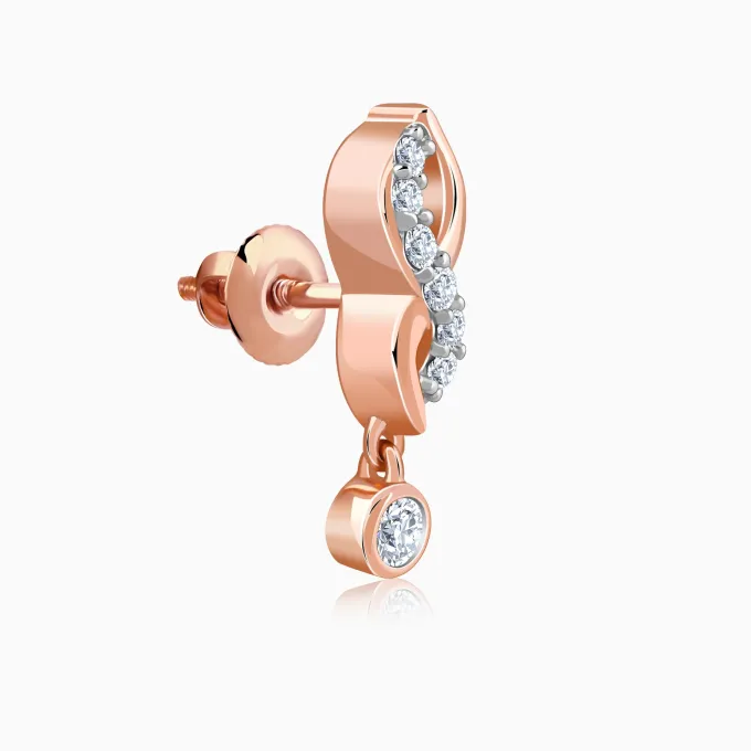 Gold Swirling Lab Grown Diamond Earrings