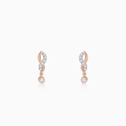 Gold Swirling Lab Grown Diamond Earrings