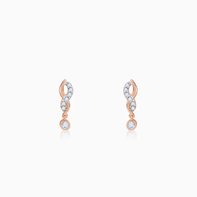 Gold Swirling Lab Grown Diamond Earrings