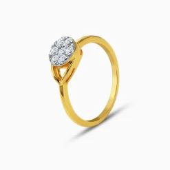 Gold Teardrop Halo Lab Grown Diamond Ring (Size 12)