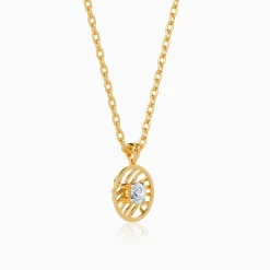Gold Threaded Orbit Lab Grown Diamond Pendant