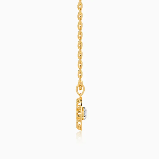 Gold Threaded Orbit Lab Grown Diamond Pendant