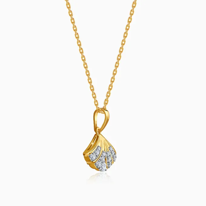 Gold Tidewing Lab Grown Diamond Pendant