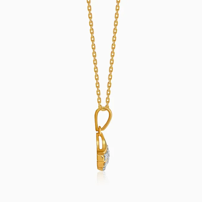 Gold Tidewing Lab Grown Diamond Pendant