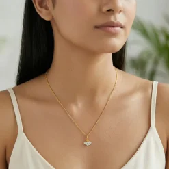 Gold Tidewing Lab Grown Diamond Pendant