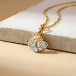 Gold Tidewing Lab Grown Diamond Pendant