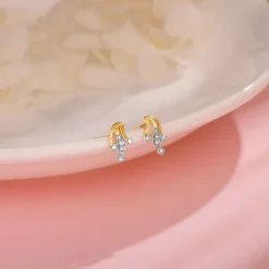 Gold Trail Diamond Earrings