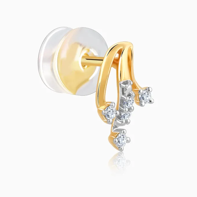 Gold Trail Diamond Earrings