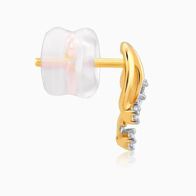 Gold Trail Diamond Earrings