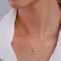 Gold Trance Lab Grown Diamond Pendant