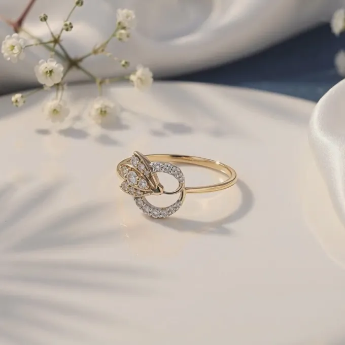 Gold Tria Bloom Lab Grown Diamond Ring (Size 12)