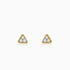Gold Trigon Lab Grown Diamond Earrings