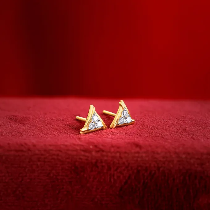 Gold Trio Lab Grown Diamond Earrings