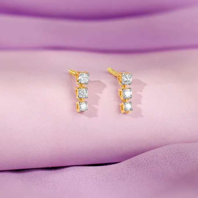 Gold Triple Glow Lab Grown Diamond Studs