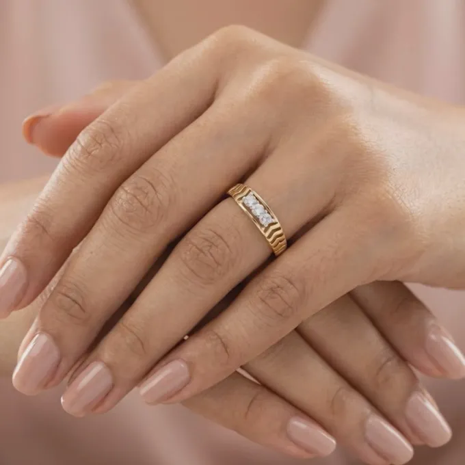 Gold Troika Lab grown Diamond Ring (Size 12)