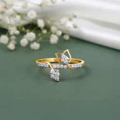 Gold Tulip Whisper Lab Grown Diamond Ring (Size 12)