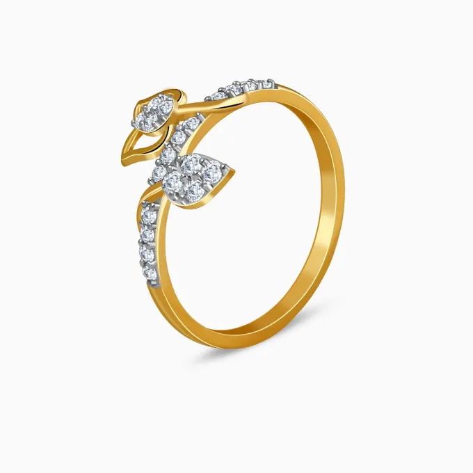 Gold Tulip Whisper Lab Grown Diamond Ring (Size 12)