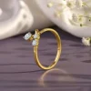 Gold Twin Arc Lab Grown Diamond Ring