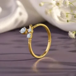 Gold Twin Arc Lab Grown Diamond Ring