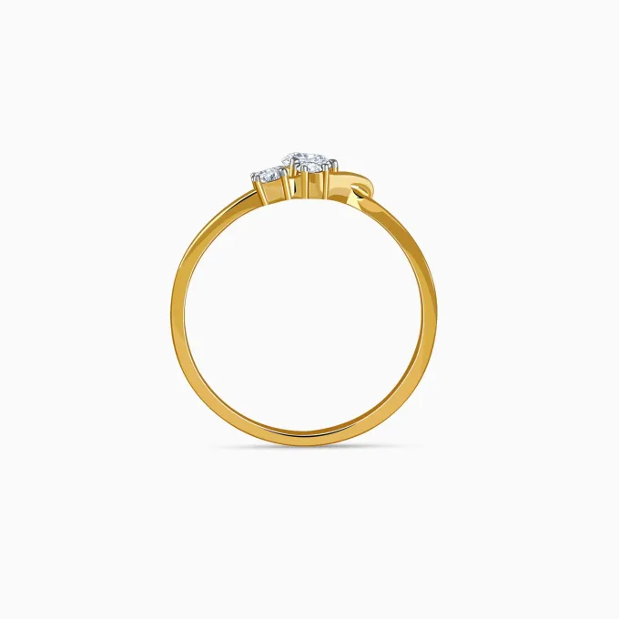 Gold Twin Arc Lab Grown Diamond Ring