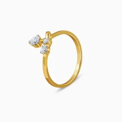 Gold Twin Arc Lab Grown Diamond Ring