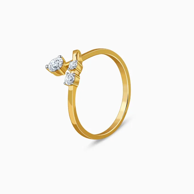 Gold Twin Arc Lab Grown Diamond Ring
