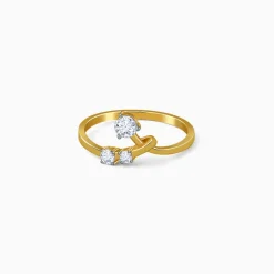 Gold Twin Arc Lab Grown Diamond Ring